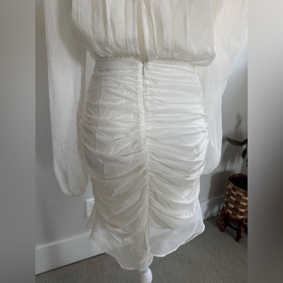 Windsor White Long Sleeve Short Dress Size Small - Picture 7 of 10